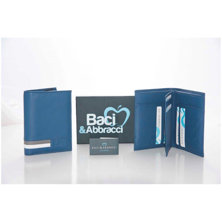 Portafoglio uomo Baci e Abbracci blu
