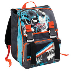 Zaino Seven scuola sdoppiabile Big - URBAN MIX - Azzurro e Nero - estensibile