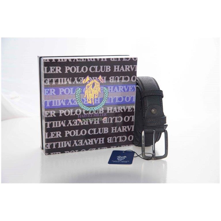 Cintura Harvey Miller Polo Club con confezione regalo nero