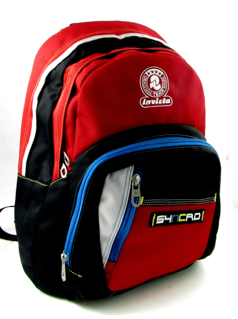 Zaino Invicta tondo Syncro format rosso nero doppio scomparto technoframe