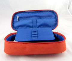 Astuccio portapenne ovale invicta face faccine arancio con organizzazione interna