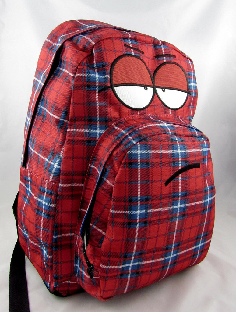 Zaino tondo Invicta faccine fantasia scozzese rosso scuola e tempo libero