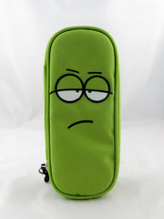 Astuccio portapenne ovale Invicta face faccine verde con organizzazione interna