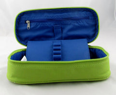 Astuccio portapenne ovale Invicta face faccine verde con organizzazione interna