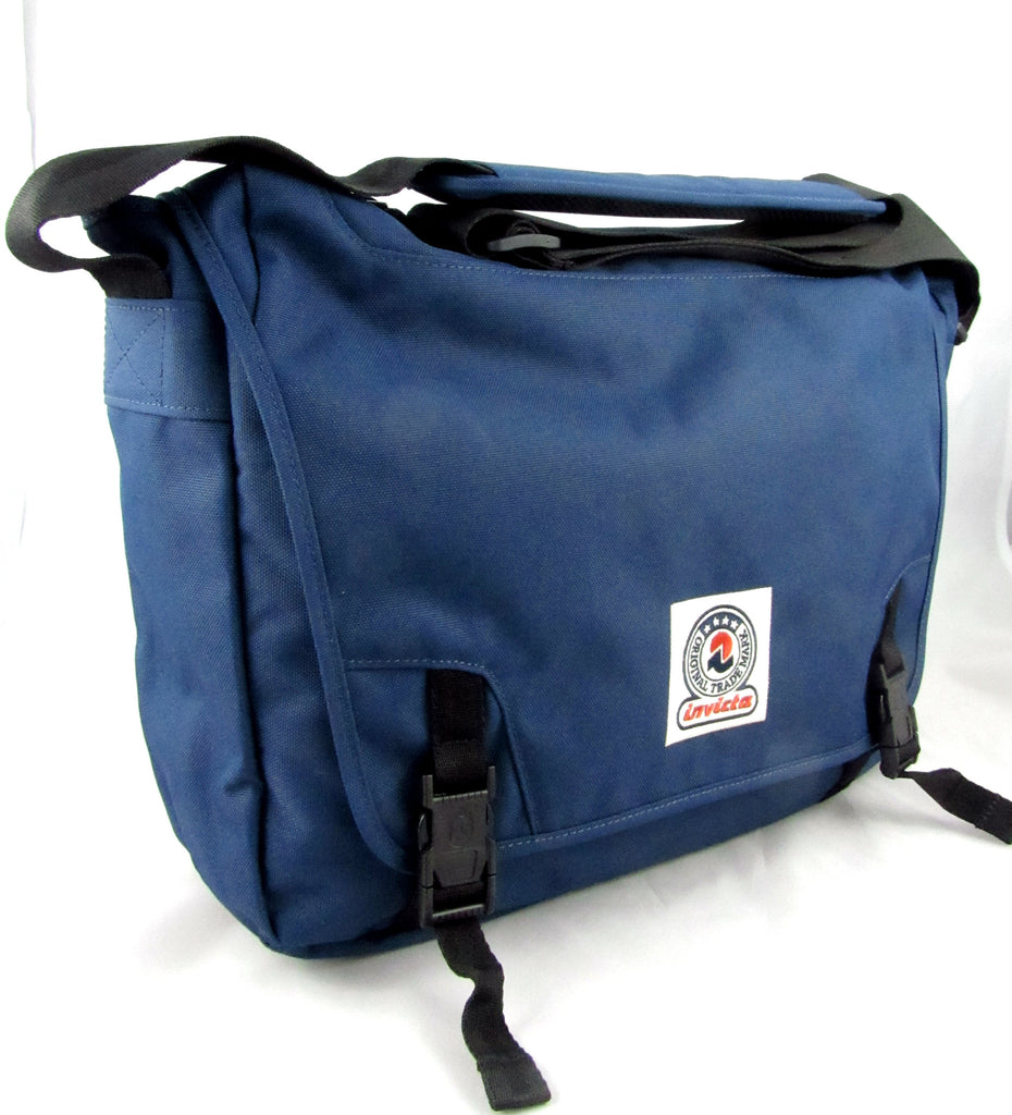Fox Shoulder Invicta tracolla postina blu con porta pc e tablet scuola e tempo libero