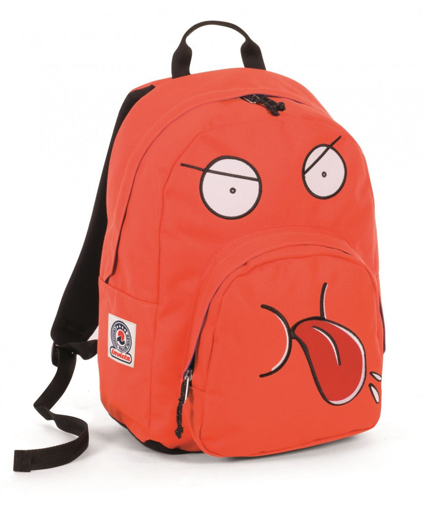 zaino tondo invicta  face faccine arancio linguaccia