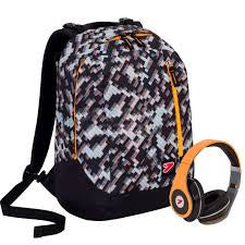 Zaino the double reversibile seven GREY BRIC + cuffie