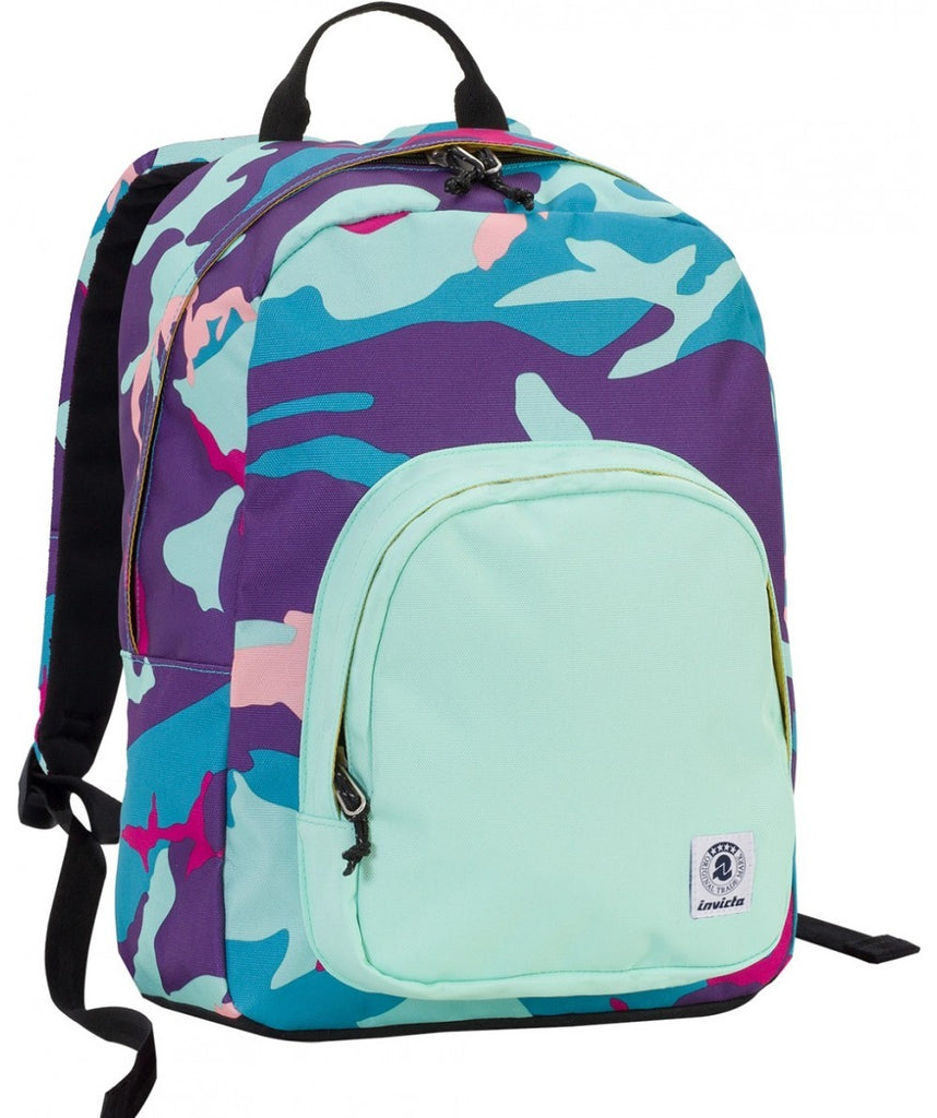 zaino tondo invicta fantasy azzurro rosa con porta pc interno