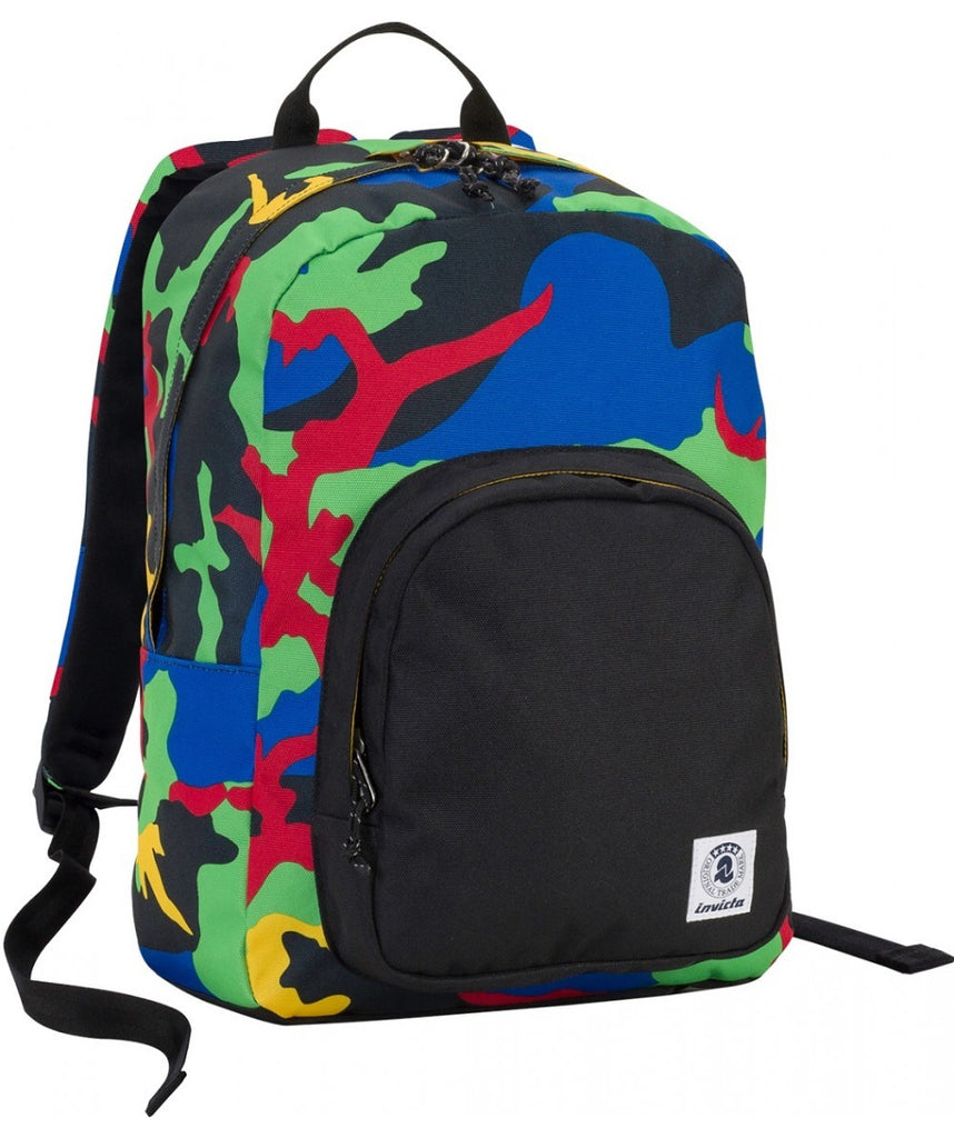 zaino tondo invicta fantasy verde nero con porta pc interno