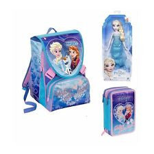 Coordinato schoolpack Seven Frozen sweet heart zaino estensibile con flip system + astuccio 3 zip