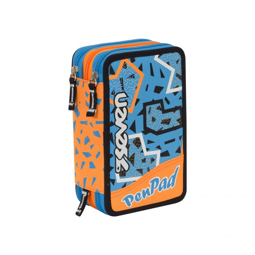 Astuccio 3 ZIP Seven  boy pen pad high tech completo di tutto