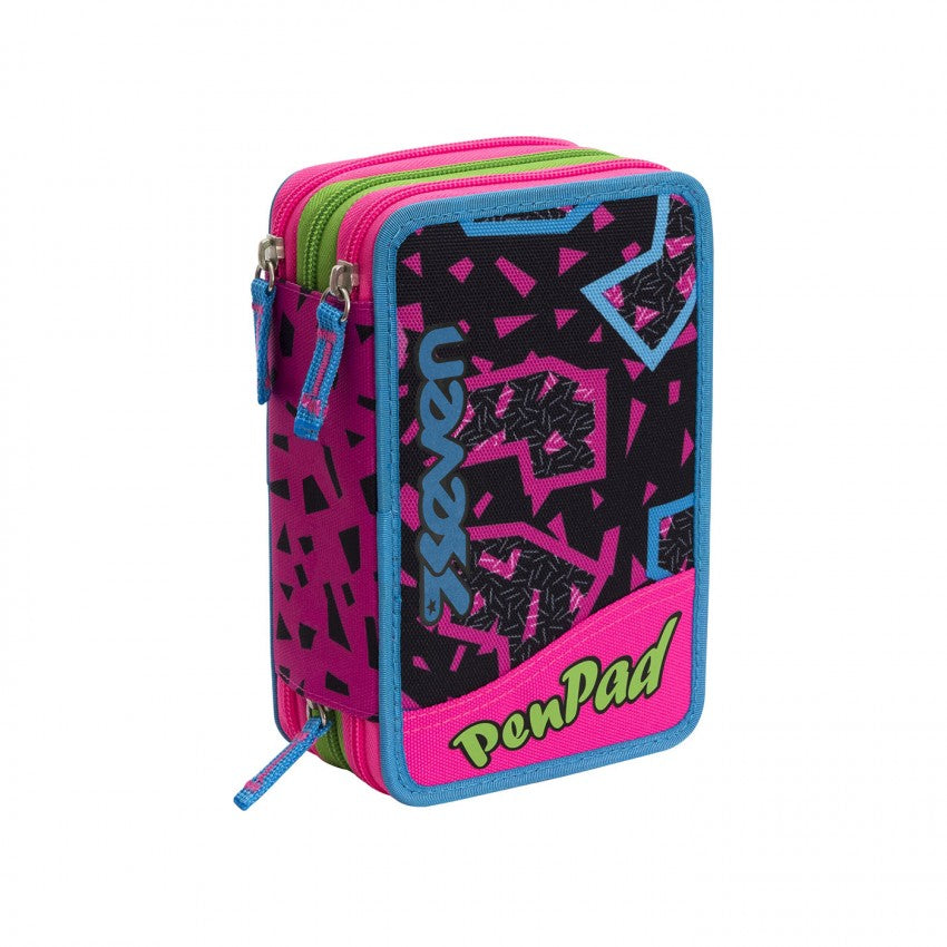 Astuccio 3 ZIP Seven  girl pen pad high tech completo di tutto