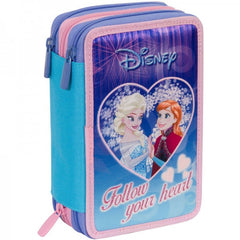 Coordinato schoolpack Seven Frozen sweet heart zaino estensibile con flip system + astuccio 3 zip