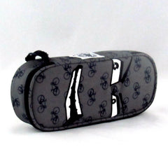 Astuccio portapenne ovale Invicta face faccine yap con organizzazione interna grigio fantasy biciclette