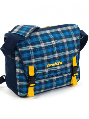 Fox Shoulder Invicta tracolla postina blu-fantasy con porta pc e tablet scuola e tempo libero