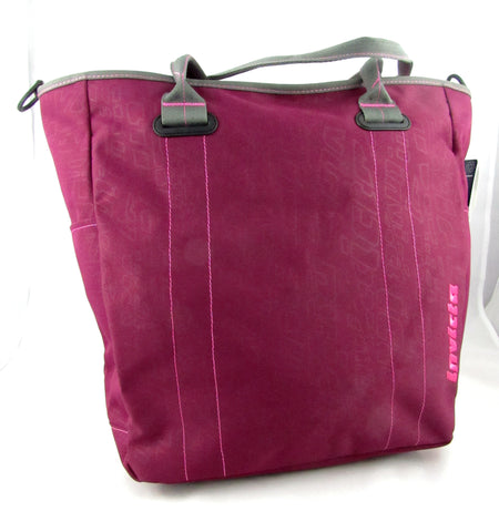 Shopper tracolla Invicta bordeaux grigio con porta pc e organizzazione interna