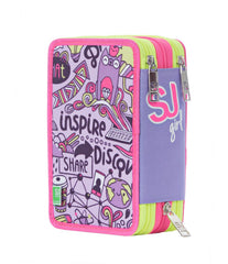 Astuccio 3 ZIP Seven sj girl pen pad high tech completo di tutto