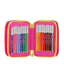 Astuccio 3 ZIP Seven  girl pen pad high tech completo di tutto