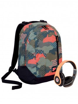 Zaino the double reversibile seven camouflage + cuffie